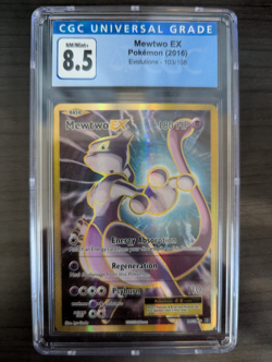 Mewtwo EX 103/108 Pokemon TCG XY Evolutions Full Art Graded CGC 8.5 Mint - Image 1