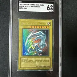 2002 Yu-Gi-Oh Starter Deck Kaiba 001 Blue-Eyes White Dragon Holo Ultra Rare SGC6 - Image 1