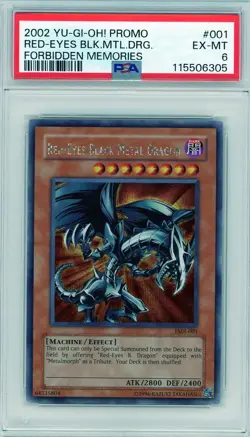 Yu-Gi-Oh! Red-Eyes Black Metal Dragon Forbidden Memories #FMR-001 PSA 6 - Image 1