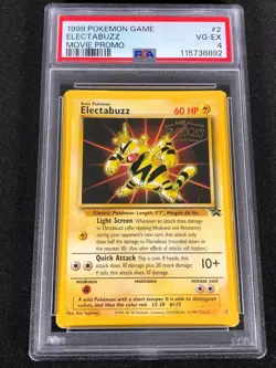 Pokemon Electabuzz #2 Black Star Promo WB Stamp WOTC PSA 4 Graded! 1999 - Image 1