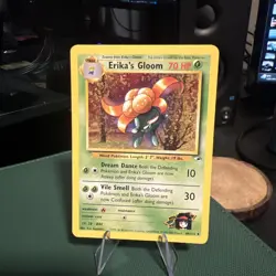 ERIKA’S GLOOM Vintage Gym Heroes Pokemon Card #46/132 Uncommon Non Holo WOTC MP - Image 1