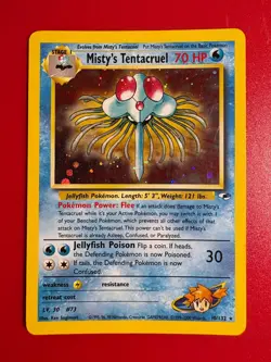 Misty's Tentacruel 10/132 Holo Rare - Gym Heroes - Vintage Pokemon TCG Card - MP - Image 1