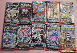 Pokemon Card Pack Lot 10 Packs Stellar Twilight Paradox Temporal Obsidian - Image 1