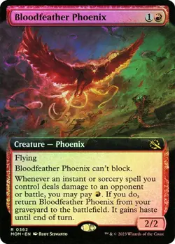 Foil Bloodfeather Phoenix (Extended Art) [March of the Machine] MTG - Image 1