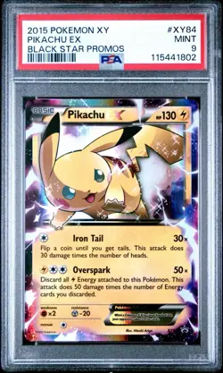 2015 POKEMON XY BLACK STAR PROMOS #XY84 PIKACHU EX PSA 9 - Image 3