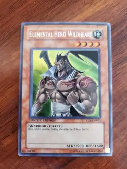 Elemental Hero Wildheart GSE-EN001 Secret Rare Limited Edition Yugioh Error Card - Image 1