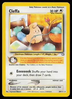 Cleffa 20/111 Rare Neo Genesis Non Holo Pokemon Card - Image 1