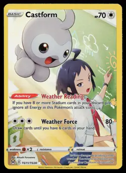 Castform TG11/TG30 Ultra Rare SWSH11: Lost Origin Trainer Gallery Pokemon Card - Image 1