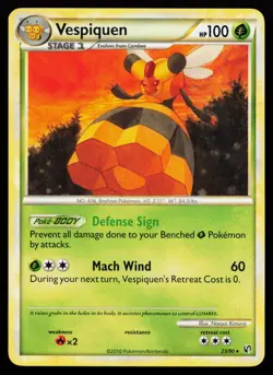 Vespiquen 23/90 Rare Undaunted Non Holo Pokemon Card - Image 1