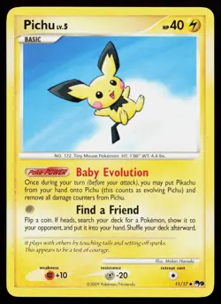 Pichu 11/17 Uncommon POP Series 9 Non Holo Pokemon Card - Image 1