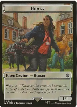 Human Beast 6 17 Token MTG Universes Beyond: Doctor Who NM/M BBC - Image 1