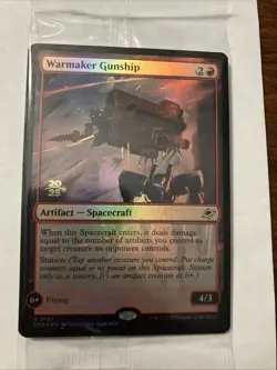 x1 Warmaker Gunship - Foil R MTG Edge of Eternities M/NM Prerelease Promo Sealed - Image 1