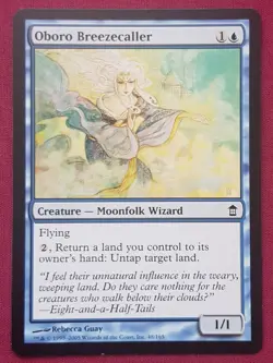 Magic The Gathering SAVIORS OF KAMIGAWA OBORO BREEZECALLER blue card MTG - Image 1