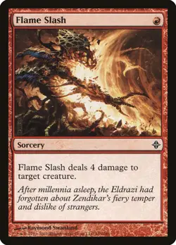 1x Flame Slash - NM/LP - Zendikar Block - SPARROW MAGIC mtg - Image 1
