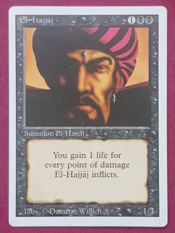 Magic The Gathering REVISED EDITION EL-HAJJAJ black card MTG - Image 1