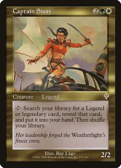 MTG Captian Sisay, Invasion #237, Creature-Legend, Heavily Played MTG - Image 1