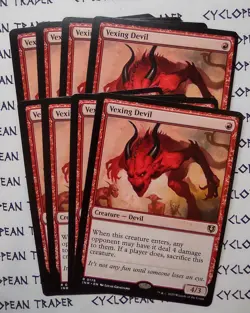 VEXING DEVIL x4 mtg NM Innistrad Remastered 4 Rare OFFCENTER - Image 1