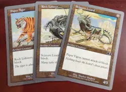 ROCK LOBSTER Scissors Lizard PAPER TIGER (all 3) mtg LP Unglued Common - Image 1
