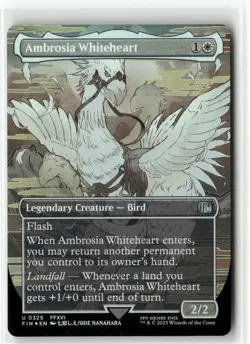 Ambrosia Whiteheart Borderless FOIL - FINAL FANTASY MTG NM - Image 1