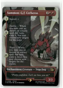 Summon: G.F. Cerberus Borderless FOIL - FINAL FANTASY MTG NM - Image 1