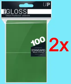 200 Ultra Pro Green Gloss Deck Protector Standard Size Card Sleeves pokemon ccg - Image 1