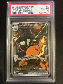 2025 POKEMON DESTINED RIVALS ILLUSTRATION RARE TEAM ROCKET'S RATICATE PSA 10 - Image 1