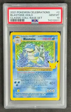 2021 POKEMON CELEBRATIONS CLASSIC COLLECTION #2 BLASTOISE-HOLO PSA 10 Gem MINT - Image 1