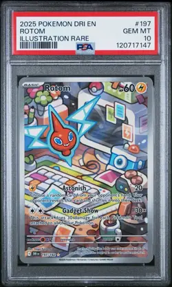 PSA 10 2025 POKEMON DRI EN-DESTINED RIVALS ILLUSTRATION RARE #197 ROTOM - Image 1