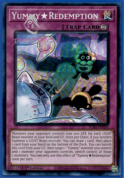 Yugioh! Yummy Redemption JUSH-EN026 (Super Rare) 1st Ed 3x "Yummy Deck Support" - Image 1