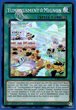 Yugioh! Yummyusment☆Mignon JUSH-EN023 (Super Rare) 1st Ed "Yummy Deck Support" - Image 1