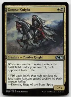 MTG Corpse Knight (2/3 Misprint) U Core Set 2020 206 LP - Image 1
