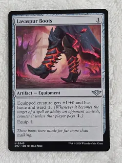 MTG Lavaspur Boots - Outlaws of Thunder Junction (OTJ) #243 Magic Card U NM - Image 1