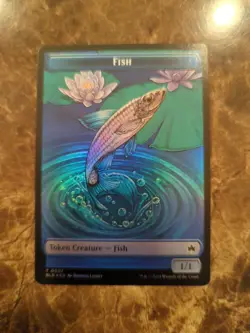 MTG - Fish 07 Iridescent Vinelasher 12 - FOIL Double Sided Token - Bloomburrow - Image 1