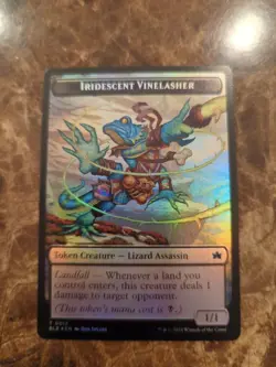 MTG - Fish 07 Iridescent Vinelasher 12 - FOIL Double Sided Token - Bloomburrow - Image 2