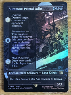 MTG Final Fantasy, Summon: Primal Odin - Borderless Foil - Image 1