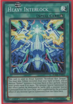 Yugioh Heavy Interlock BODE-EN052 Super Rare Mint Condition x3 - Image 1