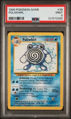 1999 Pokemon Game # 38 Poliwhirl PSA 9 MINT! Trusted Seller Free Ship Base Set - Image 1