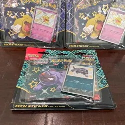 3x Pokemon Paldean Fates Tech Sticker Collection Greavard Maschiff - Sealed - Image 2