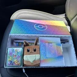 Pokemon Prismatic Evolutions UPC Eevee Deck Box Sleeves And Play Mat NO Cards... - Image 1