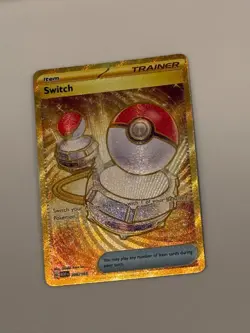 Pokemon Scarlet and Violet 151 Gold Switch Trainer Card 206/105 Holo - Image 2