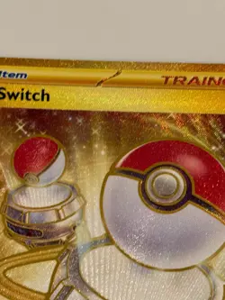 Pokemon Scarlet and Violet 151 Gold Switch Trainer Card 206/105 Holo - Image 3
