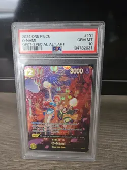 One Piece Card Game PSA 10 O-Nami SP OP07 OP06-101 500 Years in the Future 2024 - Image 1
