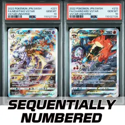 PSA 10 Mewtwo & Charizard 212 221 SAR VSTAR Universe Japanese Pokemon Card - Image 1