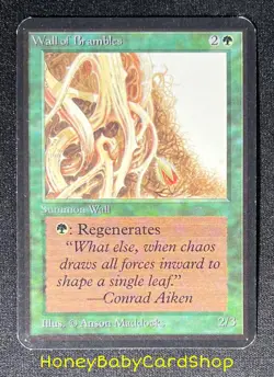 MTG Limited Edition Alpha 1993 Wall of Brambles NM-/LP+ Card LEA OldSchool 93/94 - Image 2