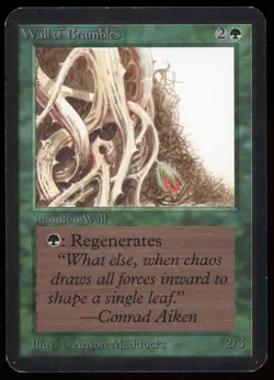 1993 MTG Magic the Gathering Card Alpha Wall of Brambles Raw LP Gaming Card TCG - Image 1