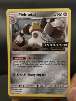 Pokemon Card Melmetal 129/214 Promo Holo STAMPED Unbroken Bonds Light Play - Image 2