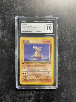 CGC 10 GEM MINT Cubone 1999 Jungle - 1st Edition 50/64 Pokemon Card - Image 1
