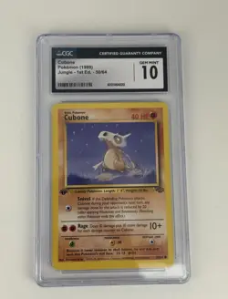 CGC 10 GEM MINT Cubone 1999 Jungle - 1st Edition 50/64 Pokemon Card - Image 1