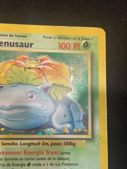 Venusaur Holo SPANISH Pokemon Card Unlimited Base Set 15/102 ungraded Raw LP- - Image 3