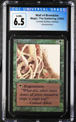 Magic: The Gathering MTG Wall of Brambles [Alpha Edition] Graded CGC 6.5 Ex/NM+ - Image 1